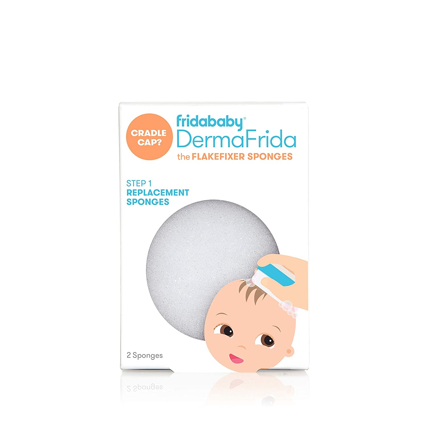 230816021718175_1 The 3-Step Cradle Cap System by Fridababy | DermaFrida The FlakeFixer | Sponge, Brush, Comb and Storage Stand for Babies with Cradle Cap - Image 1